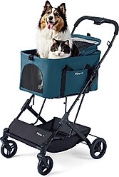 Ibiyaya Travois Tri-fold Dog Travel System, Nautical Blue, X-Large