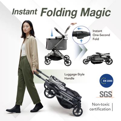 Show full view: Ibiyaya Maxi Deep Carriage Dog Stroller, Twin Gray slide 3 of 9
