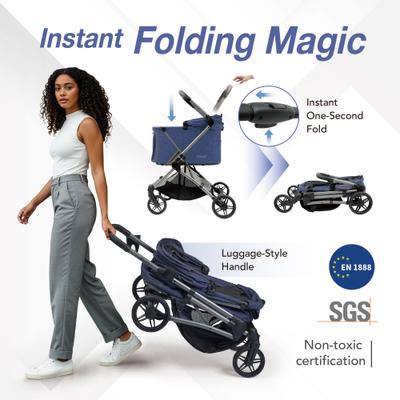 Show full view: Ibiyaya Maxi Deep Carriage Dog Stroller, Royal Blue slide 3 of 9