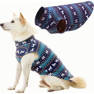 Gooby Stretch Fleece Dog Vest, Deer Blue, X-Small