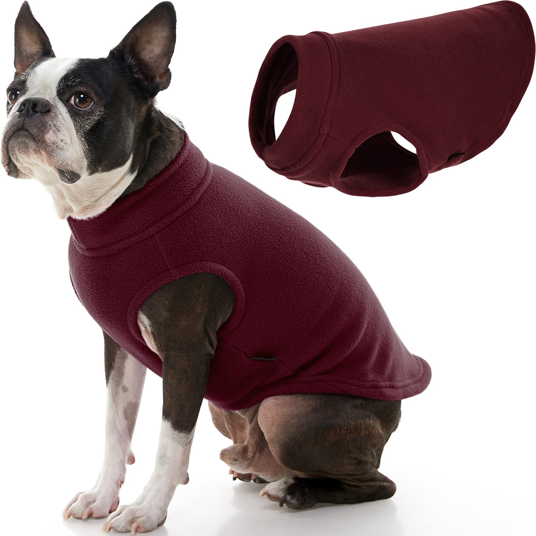 Gooby Stretch Fleece Dog Vest, Burgundy, XXXXX-Large