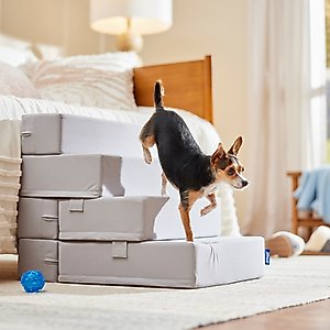 Frisco Modular Foam Cat & Dog Stairs, Gray, 4-step