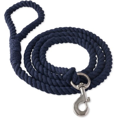 Pet Passion Pet Passion Tucker Twisted Rope Dog Leash, Navy, 7-ft long, 1-in wide