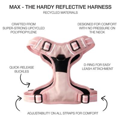 Show full view: Pet Passion Max Hardy Reflective Dog Harness, Pink, Large: 22 to 26-in chest slide 3 of 5