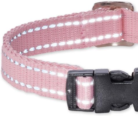 Show full view: Pet Passion Max Hardy Reflective Dog Collar, Pink, Large: 15 to 18-in neck, 1 1/4-in wide slide 4 of 5