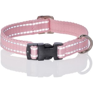 Pet Passion Max Hardy Reflective Dog Collar, Pink, Medium: 13 to 16-in neck, 1-in wide