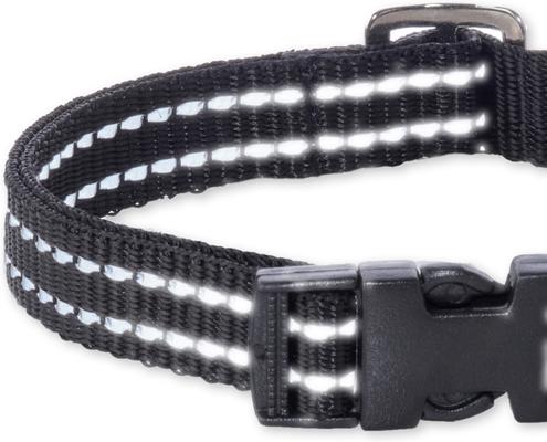 Show full view: Pet Passion Max Hardy Reflective Dog Collar, Black, X-Large: 18 to 22-in neck, 1 1/4-in wide slide 3 of 5