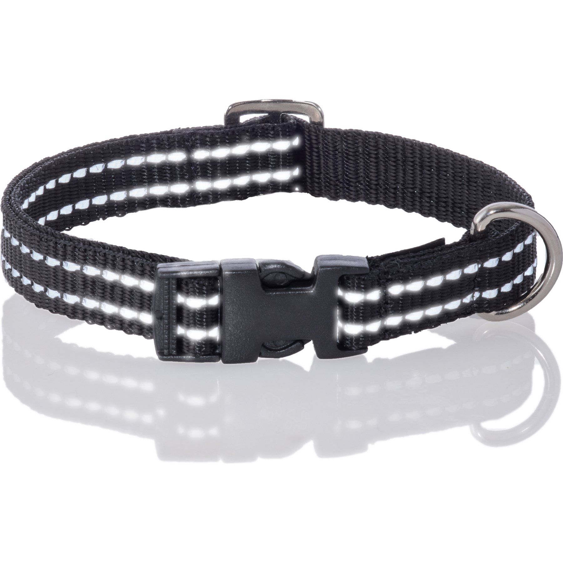 Pet Passion Max Hardy Reflective Dog Collar, Black, Medium: 13 to 16-in neck, 1-in wide