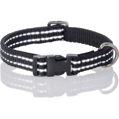Pet Passion Pet Passion Max Hardy Reflective Dog Collar, Black, X-Small: 9 to 12-in neck, 1-in wide