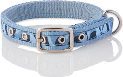 Pet Passion Remy Recycled Ribbon Dog Collar, Navy Camo, X-Small: 9 to 12-in neck