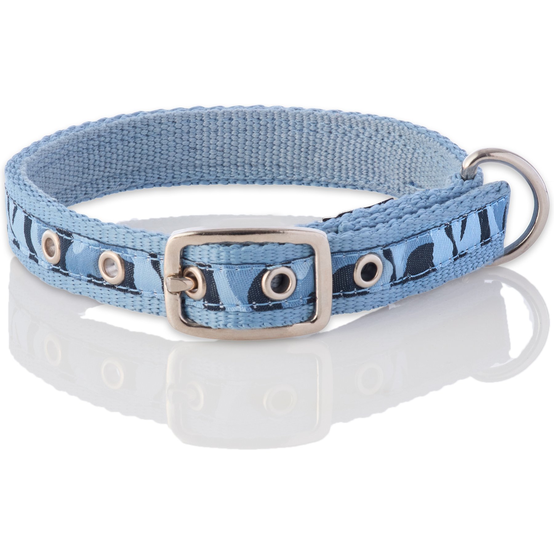 Pet Passion Remy Recycled Ribbon Dog Collar, Navy Camo, X-Large: 18 to 22-in neck, 1 1/4-in wide