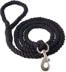 Pet Passion Tucker Twisted Rope Dog Leash, Black, 7-ft long, 1-in wide
