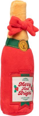 Show full view: FuzzYard Christmas Merry & Bright Chompagne Dog Toy, Red slide 2 of 5