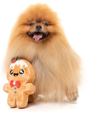 Show full view: FuzzYard Christmas Mistle-Dough Dog Toy, Small, Brown slide 3 of 5
