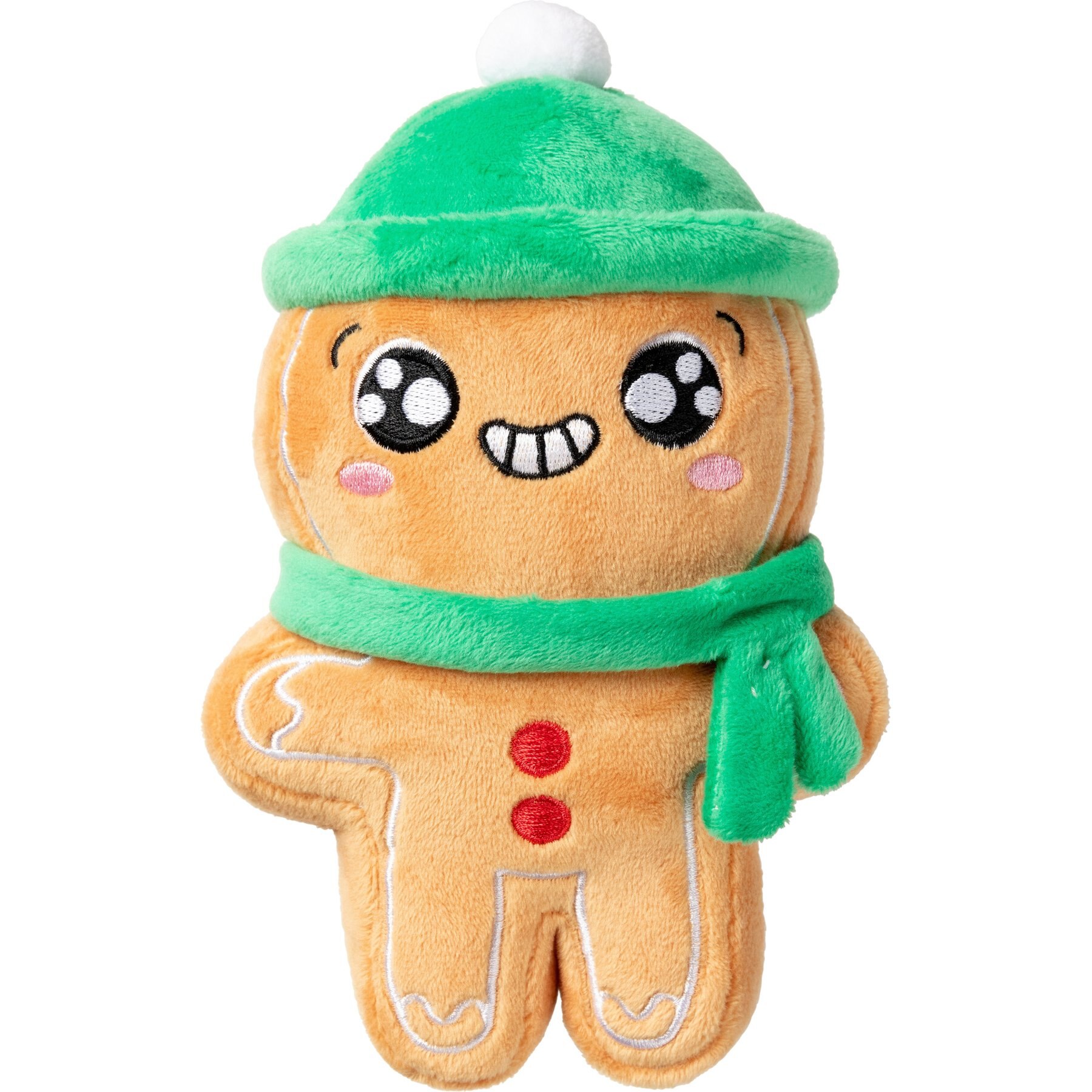 FuzzYard Christmas Holly Jolly Chillybread Dog Toy, Small, Green