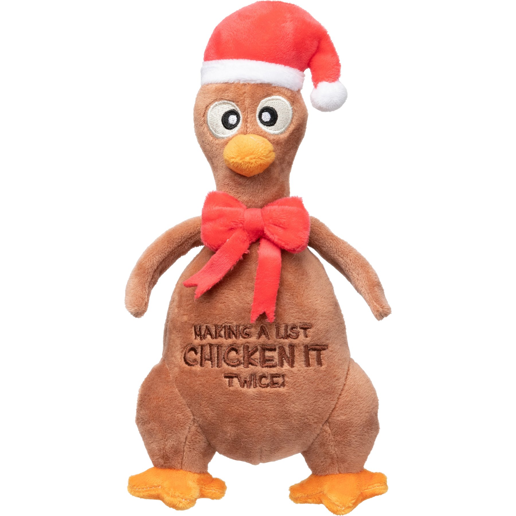 FuzzYard Christmas Chicken It Twice Chook Dog Toy, Brown