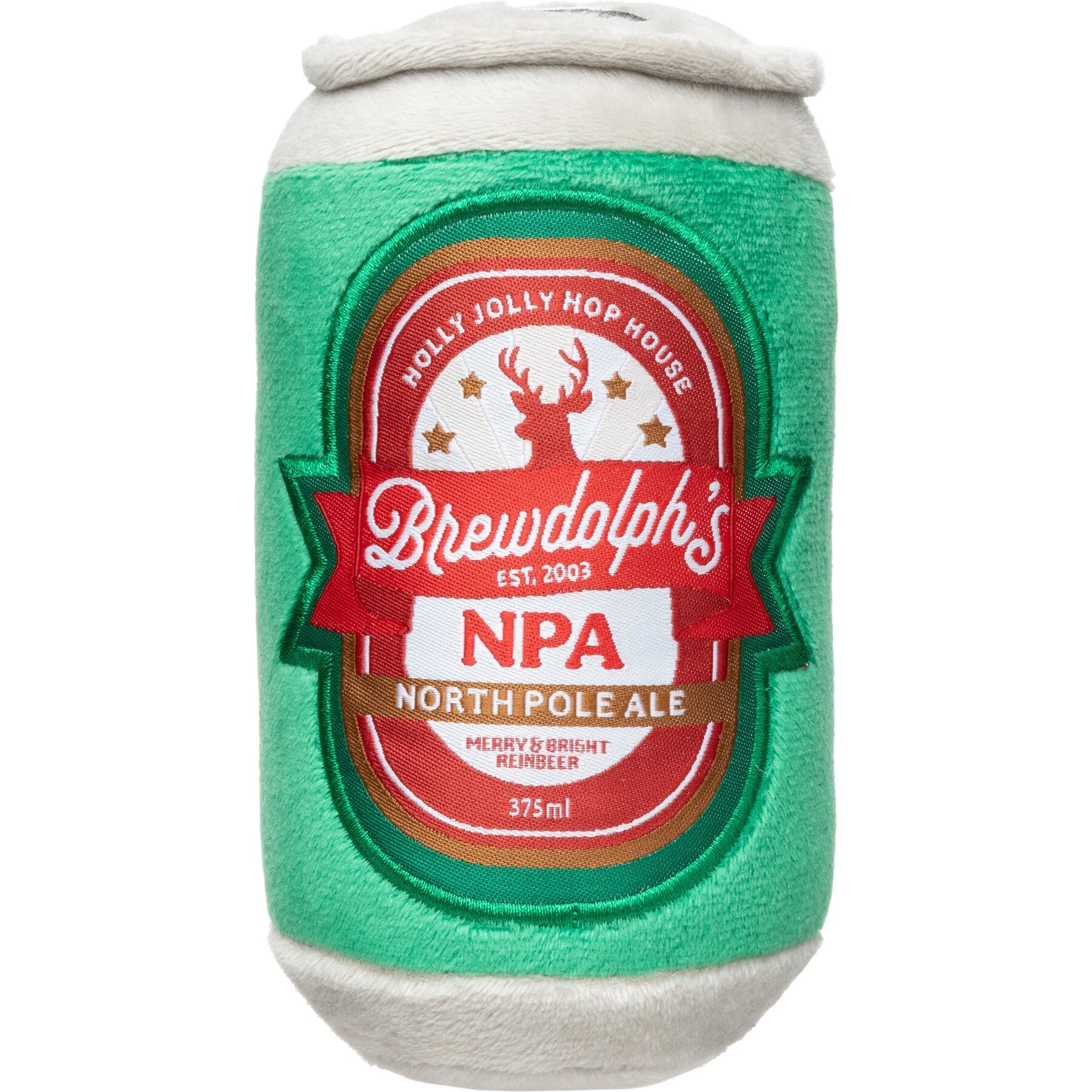 FuzzYard Christmas Brewdolph's NPA Dog Toy, Green