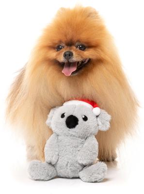 Show full view: FuzzYard Christmas Coco Koala Dog Toy, Small, Grey slide 3 of 5