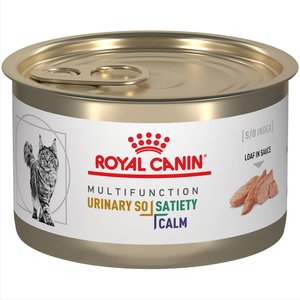 Royal Canin Veterinary Diet Multifunction Urinary SO + Satiety + Calm Loaf in Sauce Wet Cat Food, 5.1-oz can, case of 24