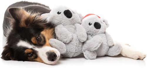 Show full view: FuzzYard Christmas Coco Koala Dog Toy, Small, Grey slide 4 of 5