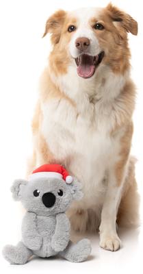 Show full view: FuzzYard Christmas Coco Koala Dog Toy, Large, Grey slide 4 of 6