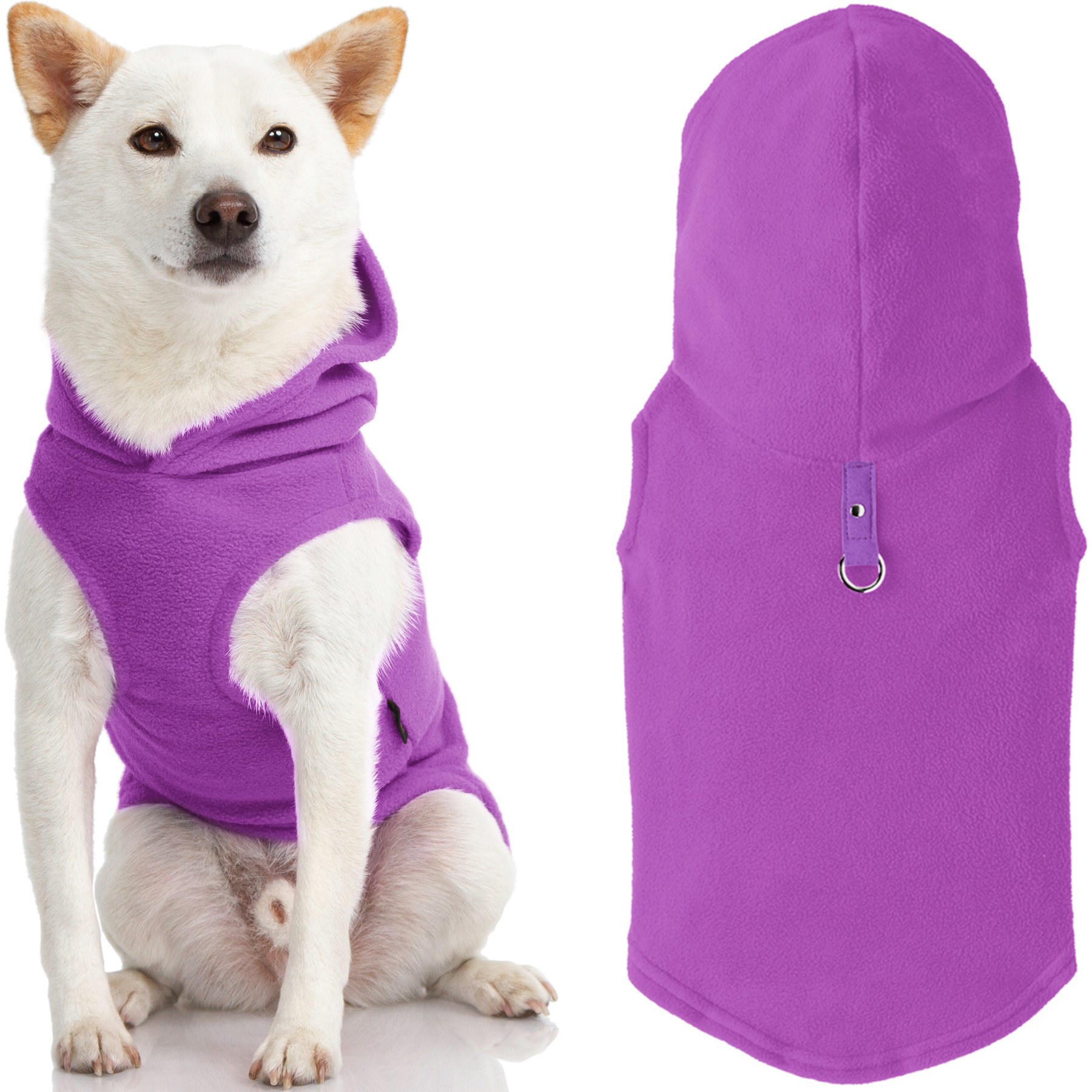 Gooby Fleece Vest Dog Hoodie, Purple, X-Small