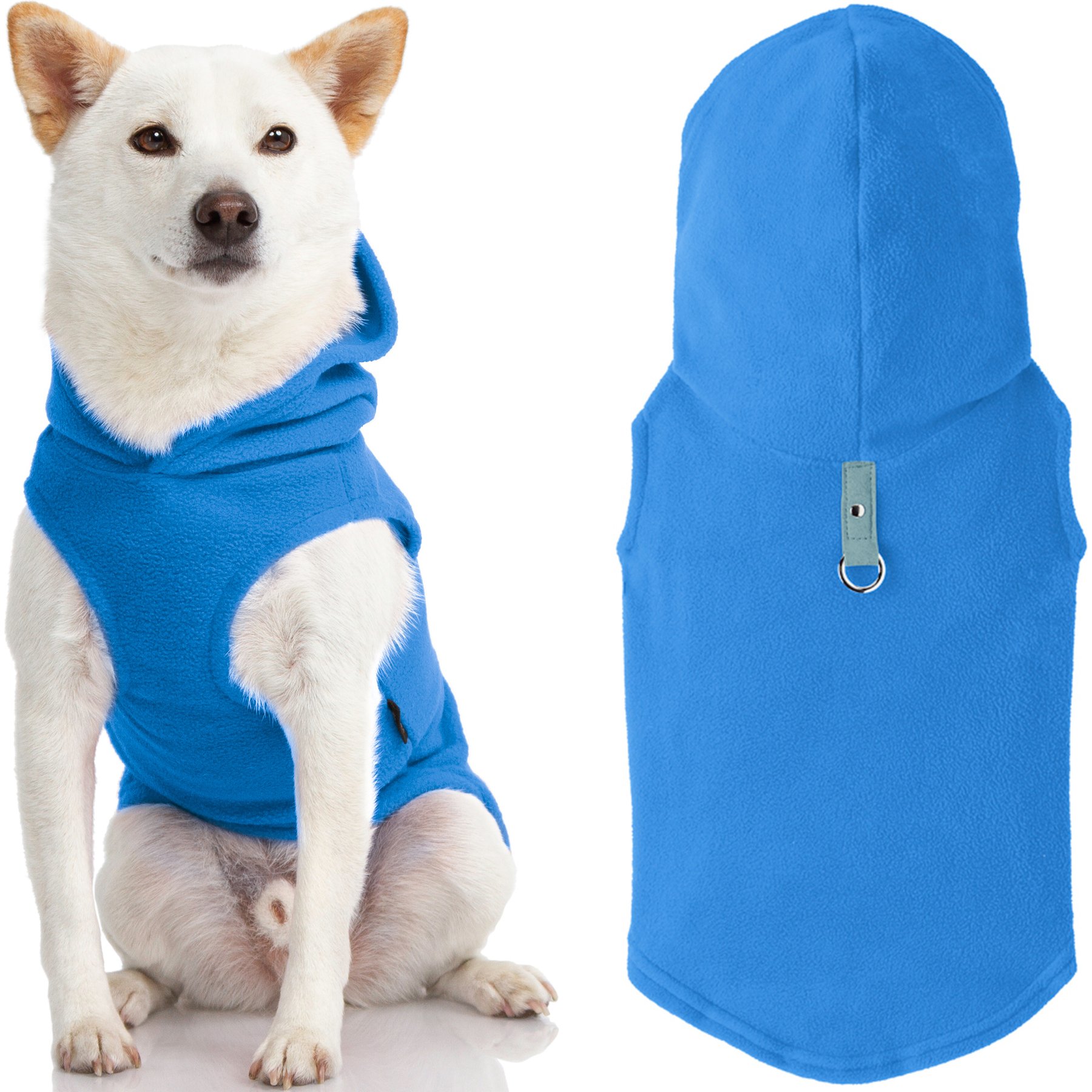 Gooby Fleece Vest Dog Hoodie, Blue, X-Small