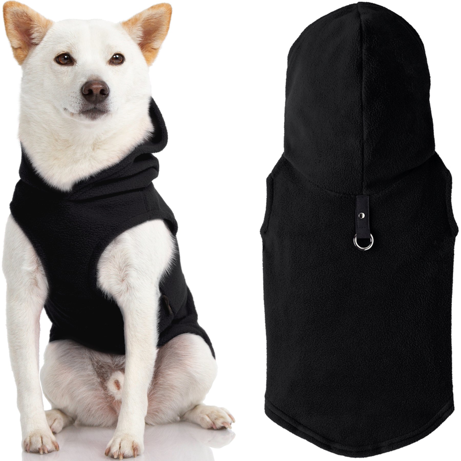Gooby Fleece Vest Dog Hoodie, Black, X-Small