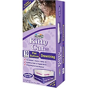 Alfa Pet Kitty Cat Flat-Bottom Litter Box Liners - Extra Giant, 10 count