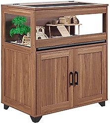 Unipaws Storage Cabinet Lift Top Hamster Cage, Walnut