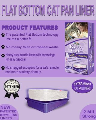 Show full view: Alfa Pet Kitty Cat Flat-Bottom Litter Box Liners - Extra Giant, 10 count slide 2 of 3