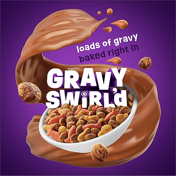 Friskies Gravy Swirlers Chicken & Salmon Flavor Dry Cat Food