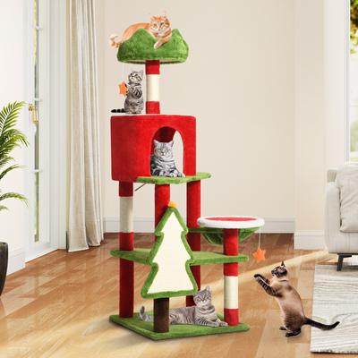 Show full view: Yitahome 54-in Multi-Level Chrismas Cat Tree & Condo slide 2 of 7