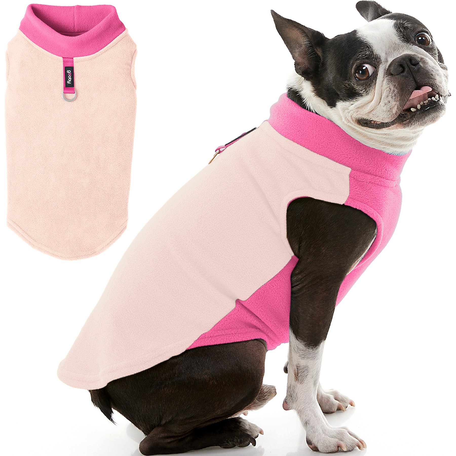 Gooby Half Stretch Fleece Dog Vest, Peach, X-Small