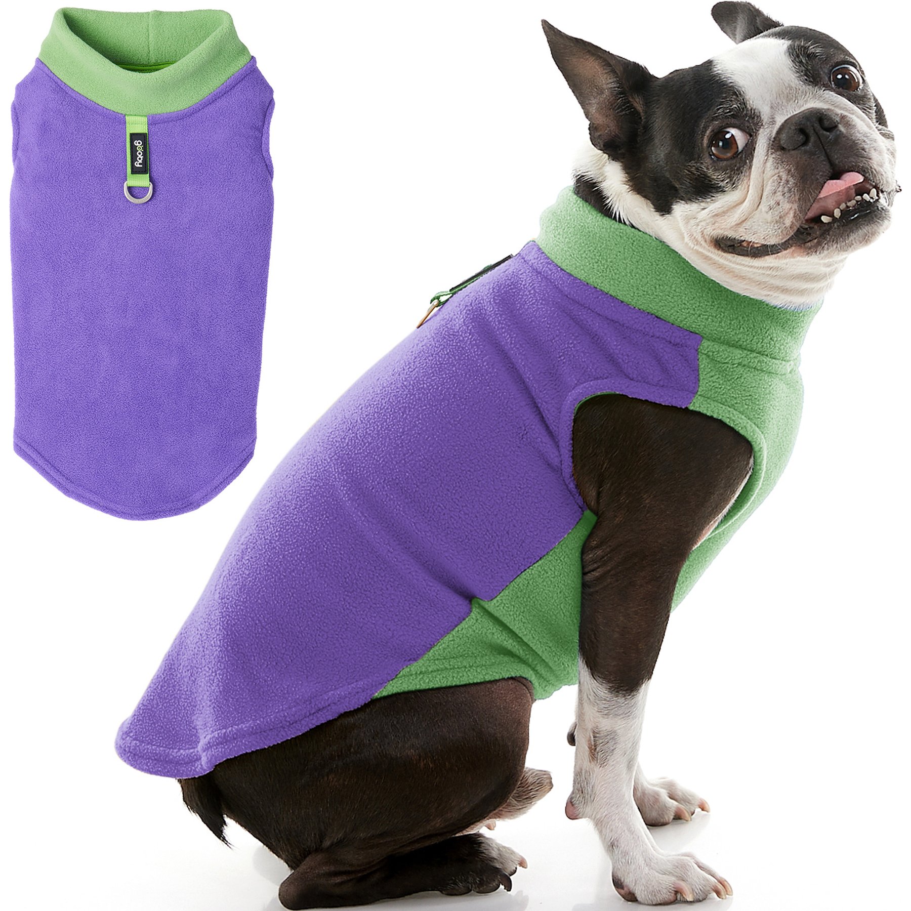Gooby Half Stretch Fleece Dog Vest, Purple, Small