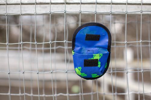 Show full view: Mackey Equine Accessories Flying Frogs Horse Treat Bag, Blue/Green slide 4 of 5