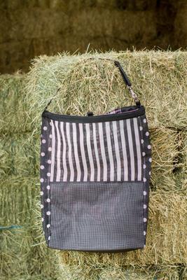 Show full view: Mackey Equine Accessories Dandy Horse Hay Bag, Black/White/Red slide 2 of 2