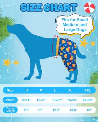 Show full view: CuteBone Dog Swim Trunks, Blue/Yellow, Small slide 3 of 9