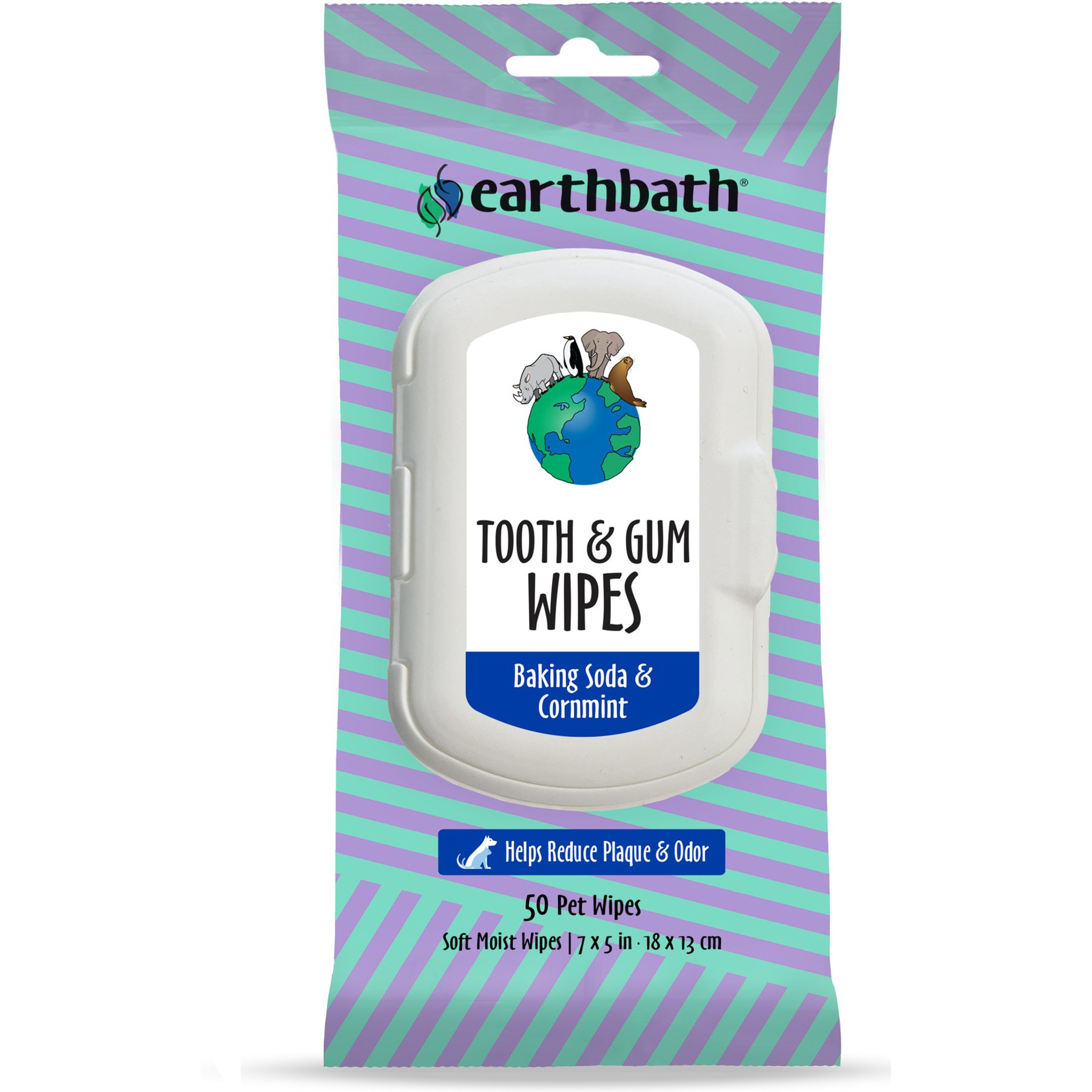 Earthbath Tooth & Gum Dental Wipes for Dog & Cat, 50 count