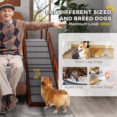 Show full view: PawHut Non Slip Dog Ramp, Brown, 73-in slide 4 of 10