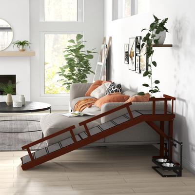 Show full view: PawHut Non Slip Dog Ramp, Brown, 73-in slide 7 of 10