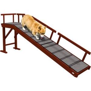 PawHut Non Slip Dog Ramp, Brown, 73-in
