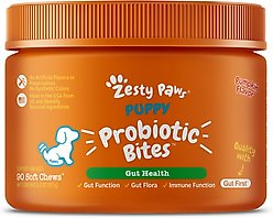Zesty Paws Probiotic Pumpkin Flavored Soft Chews Gut Health Supplement for Puppies, 90 count