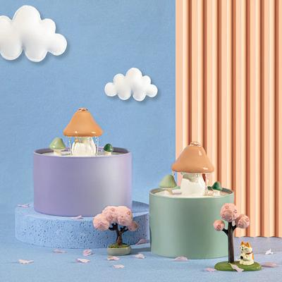 Show full view: Happy & Polly Mushroom Ceramic Cat Water Fountain, Purple, 1.2L/33-oz slide 4 of 9