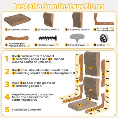 Show full view: Happy & Polly Corrugated Cardboard Cat Scratcher, Brown, 1 Count slide 9 of 10