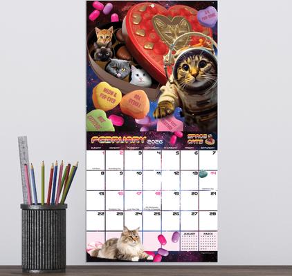 Show full view: 2026 Space Cats Mini Calendar slide 4 of 5