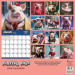 2026 Playful Pigs Wall Calendar slide 2 of 5
