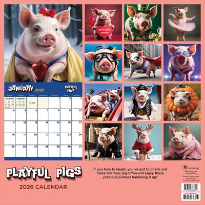 Show full view: 2026 Playful Pigs Wall Calendar slide 2 of 5