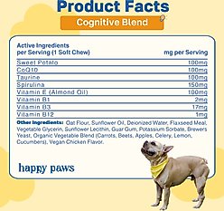 Happy Paws Cognitive Soft Chews Supplement for Dogs, 100 count slide 2 of 7