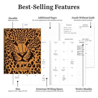 Show full view: 2026 Exotic Cat Large Monthly Planner slide 7 of 7